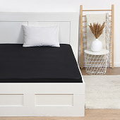  Простыня на резинке 160х200 сатин черный 