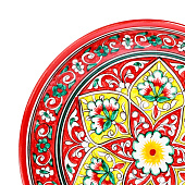 Ляган узбекский «Цветы», d=25 см, красный 10402765 Ляган узбекский «Цветы», d=25 см, красный 10402765