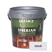  Защит. декор. покрытие HUSKY SIBERIAN ЭКО-ЛАЗУРЬ белый 0,9л 