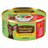  Влажный корм для собак Домашние обеды говядина, язык 100г 