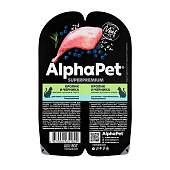  Влажный корм для кошек AlphaPet Superpremium, 80 г, кролик, черника, соус, 210005 