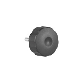 Ручка-барашек с резьбовым штифтом D50 М6x30, пластик, чёрный, 1шт
