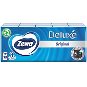  Платки бумажные Зева 3-сл Делюкс 10шт 
