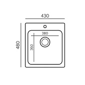  Мойка каменная 43х48 Quartz Bond 430 уголь 688155 Polygran 