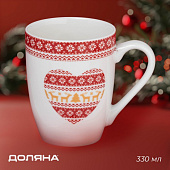 Кружка новогодняя Доляна «Финский лес», 330 мл, 12х8,5х11 см, фарфор, белый 10338016 Кружка новогодняя Доляна «Финский лес», 330 мл, 12х8,5х11 см, фарфор, белый 10338016