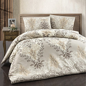 Комплект постельного белья DO&CO Lara, евро, ранфорс, наволочки 50х70 см, экрю Комплект постельного белья DO&CO Lara, евро, ранфорс, наволочки 50х70 см, экрю