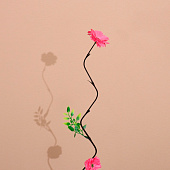  Интерьерный декор из бамбука, цветы пластик 200 см красный   7779955 