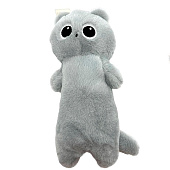  Мягкая игрушка Кот-глазастик 40 см серый/черный LY-40 