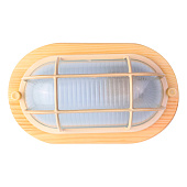 Светильник влагозащищенный овал Camelion 1401D Цвет КЛЁН "Решетка" 60Вт Светильник влагозащищенный овал Camelion 1401D Цвет КЛЁН "Решетка" 60Вт