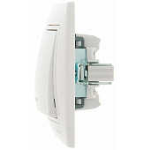 Выключатель встраиваемый 1 клавиша, цвет белый, с подсветкой, Lezard MIRA Выключатель встраиваемый 1 клавиша, цвет белый, с подсветкой, Lezard MIRA