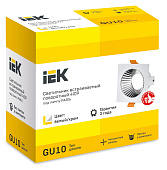  Светильник точечный встраиваемый GU10 4109 11Вт квадрат поворотный белый/хром /IEK 