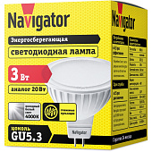Лампа LED 3Вт GU5.3 рефлект.R50(MR16) 4000К/Navigator NLL-MR16 Лампа LED 3Вт GU5.3 рефлект.R50(MR16) 4000К/Navigator NLL-MR16
