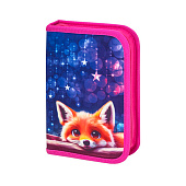  Пенал Brauberg, 1 отделение, 2 откидные планки, полиэстер, 21х14 см, Cute fox, 272318 