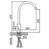Смеситель для кухни из нержавеющей стали черный зеркальный T40313BZ Oute Смеситель для кухни из нержавеющей стали черный зеркальный T40313BZ Oute