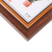  Фоторамка 10х15 пластик Вайолетт коричневая с золотой полосой 15х144х194 10705071 