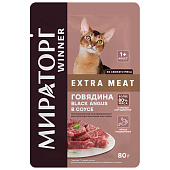 WINNER Extra Meat конс. д/кошек 80гр Говядина ангус соус WINNER Extra Meat конс. д/кошек 80гр Говядина ангус соус