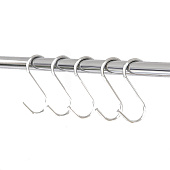 Набор крючков для рейлинга d=2,4 см, 7 см Доляна цвет хром (5 шт) 1038450 Набор крючков для рейлинга d=2,4 см, 7 см Доляна цвет хром (5 шт) 1038450