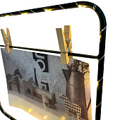  Фоторамка с прищепкой для фото и светодиодами «Square loft» 