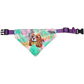  Ошейник с банданой и колокольчиком для кошек и собак мелких пород Стильный Бро, зеленый, р. S, 653-324 