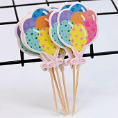 Набор шпажек для торта 12 шт. "Festive balloons" (8 см) Набор шпажек для торта 12 шт. "Festive balloons" (8 см)