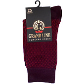 Мужские носки GRAND LINE (М-152, точки), бордовый, р. 25 Мужские носки GRAND LINE (М-152, точки), бордовый, р. 25