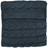  Чехол на подушку вязаный, с пуговицами Nordvic, 50х50 см, хлопок, полиэстр, графитовый, 66512 