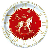 Тарелка одноразовая бумажная «С Новым годом», лошадка 10 шт Тарелка одноразовая бумажная «С Новым годом», лошадка 10 шт