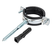 Металлический хомут с шурупом М8, дюбелем 2" (60-65) Металлический хомут с шурупом М8, дюбелем 2" (60-65)