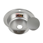 Мойка врезная D51см 0.8мм круглая с сифоном Melana Мойка врезная D51см 0.8мм круглая с сифоном Melana