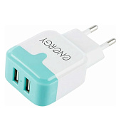 Сетевое зарядное устройство Energy ET-33, 2 USB разъема, белый