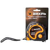 Рулетка 7,5мх25мм, обрезиненный корпус, Вихрь Рулетка 7,5мх25мм, обрезиненный корпус, Вихрь