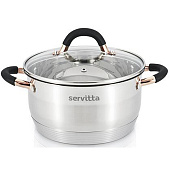 Кастрюля с крышкой Servitta 3.3 л Nero rosa Sr0123 Кастрюля с крышкой Servitta 3.3 л Nero rosa Sr0123
