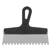 Шпатель зубчатый 250мм, зуб 8х8мм, пластмассовая ручка, нержавеющая сталь Шпатель зубчатый 250мм, зуб 8х8мм, пластмассовая ручка, нержавеющая сталь