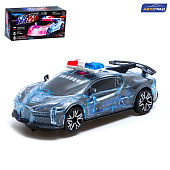  Машина АВТОГРАД Crazy race, полиция, русская озвучка, свет, серый, 7667650 