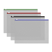 Папка на молнии A4 120мкм ErichKrause Fizzy Clear с цв.молнией ассорти (12/216) /50326/
