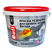"DALI" краска резиновая для кровли, цоколя, фасада, серый графит - 12 кг "DALI" краска резиновая для кровли, цоколя, фасада, серый графит - 12 кг