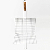  Решетка-гриль плоская 1-2.SALE 31х24х1,5см /дл.50см (3.5/2.5/1.5мм), хром.сталь/дер. 795374 