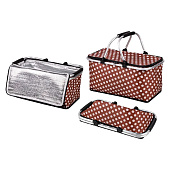  107063 Термосумка складная с алюминиевым каркасом CB-7046-3, с принтом горошек 