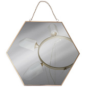 Зеркало настенное Геометрия, пластик, 25х28/26х29,5 см, золотой, 7319133 Зеркало настенное Геометрия, пластик, 25х28/26х29,5 см, золотой, 7319133