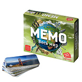 Игра настольная Мемо Весь мир на 50 карточек, 767521 Игра настольная Мемо Весь мир на 50 карточек, 767521