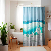 Штора для ванной 180х180 Digit print 12 колец утяжелитель XT-052 Aquadomer Штора для ванной 180х180 Digit print 12 колец утяжелитель XT-052 Aquadomer