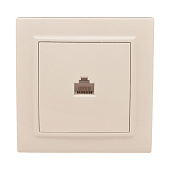 Розетка компьютерная встраиваемая RJ45 UTP cat 5e, цвет бежевый, EKF Минск