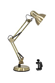  Светильник настольный 60Вт Е27 МТ2001 основание+струбцина античн латунь /Ultra Light 