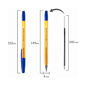 Ручка шариковая Brauberg M-500 Orange Tone, синяя, 0,7 мм, линия 0,35 мм, 143451