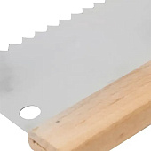 Шпатель зубчатый для клея 250мм, зуб S4 10x5мм, деревянная ручка, нержавеющая сталь Шпатель зубчатый для клея 250мм, зуб S4 10x5мм, деревянная ручка, нержавеющая сталь