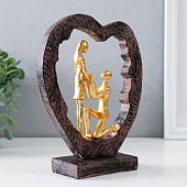 Сувенир полистоун Влюблённые в сердце - признание в любви, золото, 16х6х20 см, 9759351 Сувенир полистоун Влюблённые в сердце - признание в любви, золото, 16х6х20 см, 9759351