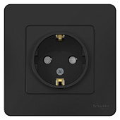 Розетка 1-м СП BLANCA защ. шторки с/з антрацит SchE BLNRS001116 Розетка 1-м СП BLANCA защ. шторки с/з антрацит SchE BLNRS001116