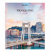  Тетрадь 96л. А5. Brauberg, скоба, линия, обложка картон, Traveling, 404439 