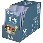  Корм влажный Брит Premium для собак мини пород, 85 г, телятина с горошкем 