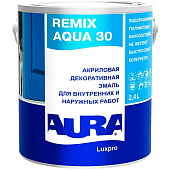 Эмаль акриловая полуматовая AURA Luxpro Remix Aqua 30 2,4 л Эмаль акриловая полуматовая AURA Luxpro Remix Aqua 30 2,4 л